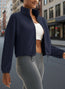 Chaqueta corta polar de invierno con cuello alto
