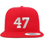 Number 47 Embroidered Snapback Cap