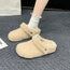 🩴 Pantuflas planas afelpadas de algodón para invierno para usar en el exterior
