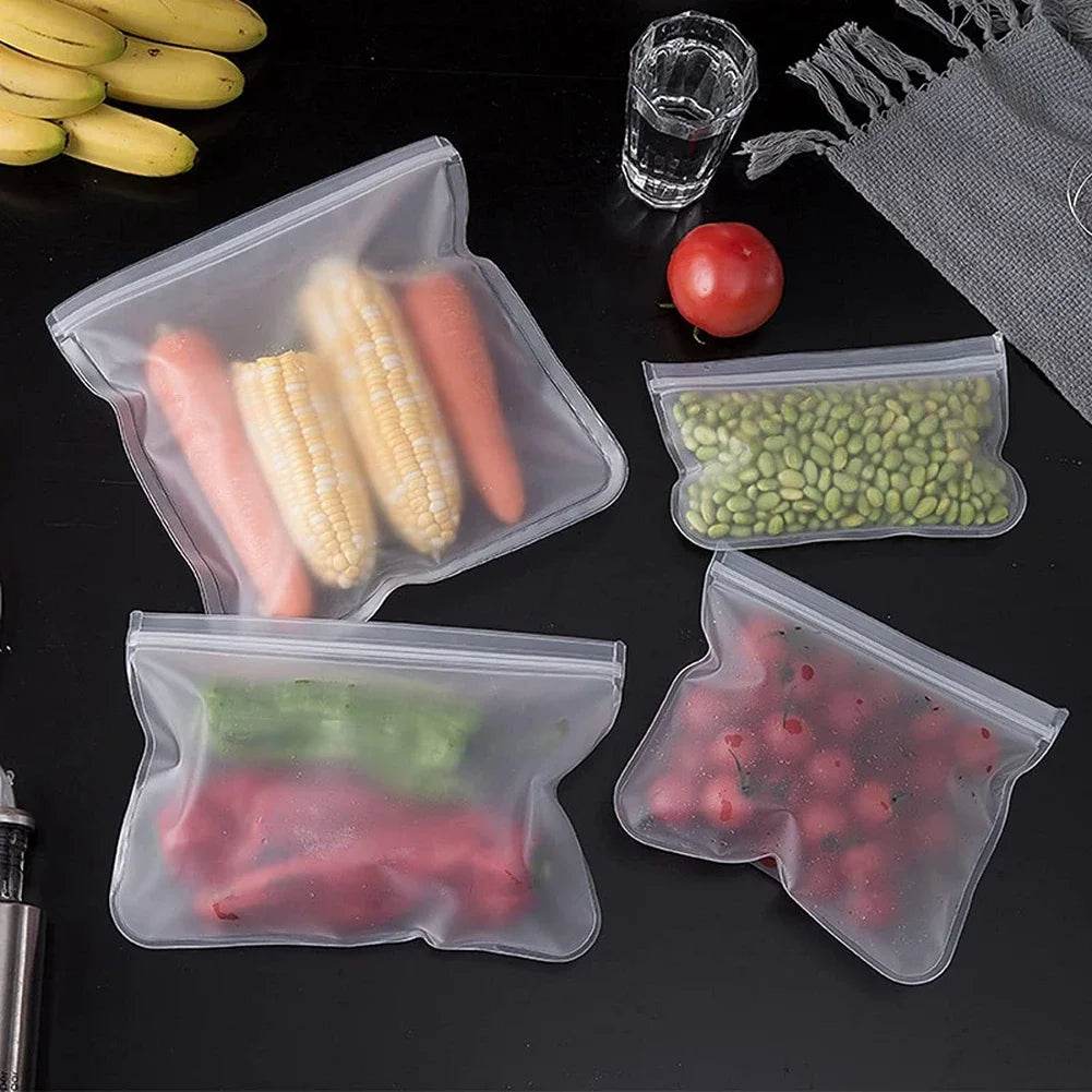 Recipientes de silicona para alimentos – Bolsas verticales con cierre de cremallera