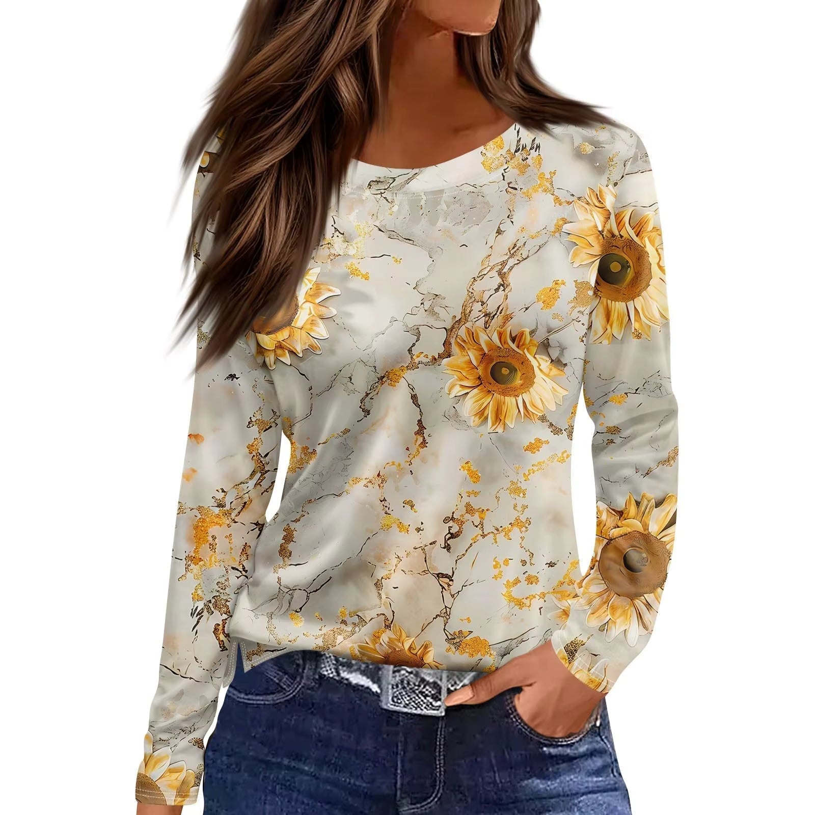 Blusa de Malla Floral Vintage – 9 Estilos, S–XXXL
