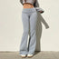 Low-Waisted Solid Flare Boot-Cut Pants Women