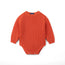 Classic Chunky Knit Baby Romper in Orange Rust