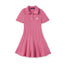 Cable Knit Polo Dress in Rose Pink
