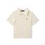Cable Knit Polo Sweater in Cream