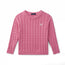 Classic Cable Knit Baby Sweater in Rose Pink
