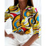 Women’s Printed Long-Sleeve Lapel Shirt | Casual Elegant Blouse