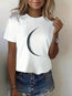 Camiseta de cuello redondo con estampado de luna