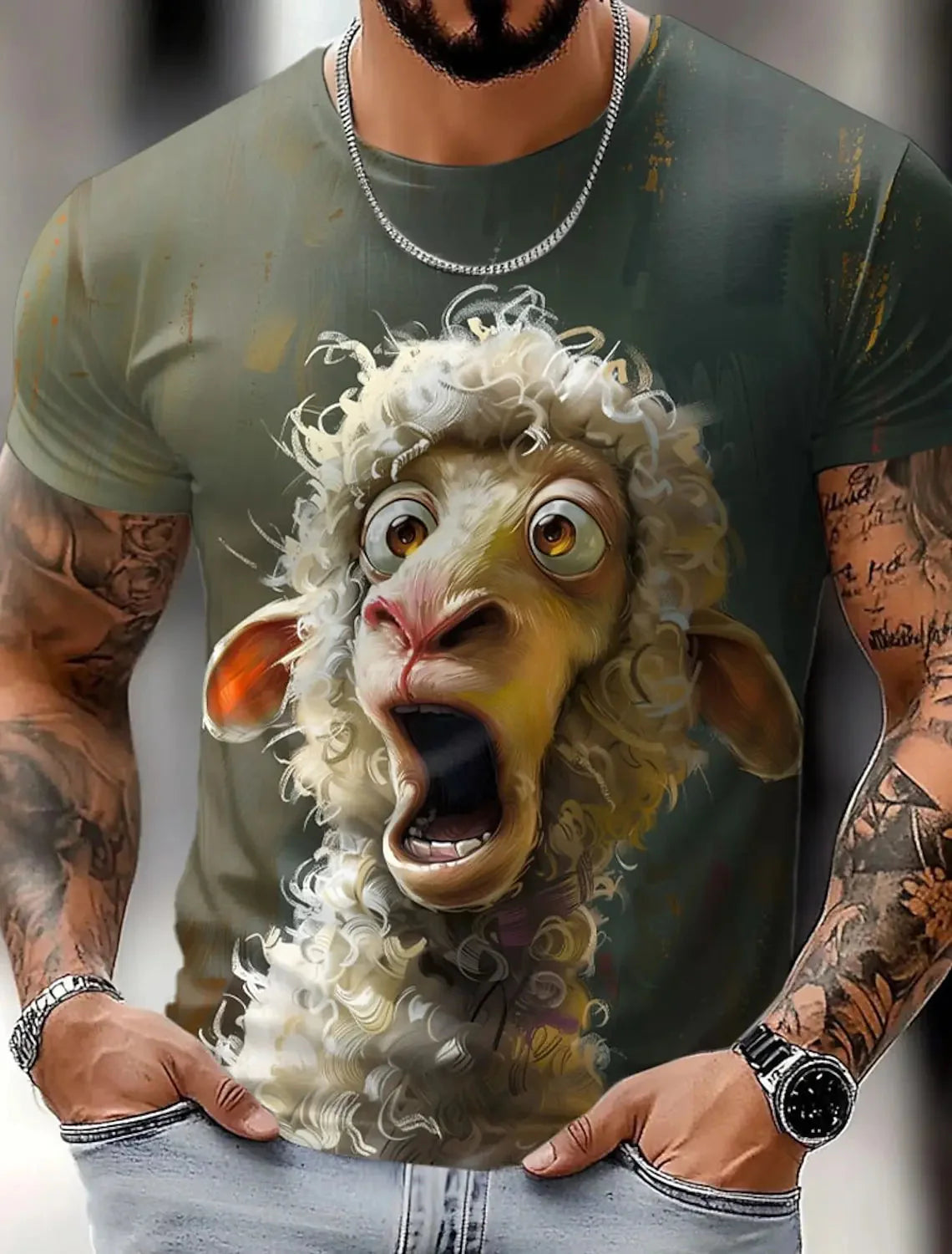 🦁 Camiseta divertida con estampado animal 3D – Ropa de calle atrevida para el verano