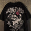 💀 Camiseta retro de algodón puro con estampado de calavera