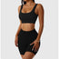 🖤 Conjunto de yoga acanalado sin costuras