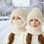Gorro de punto con forro de invierno con orejera y cuello de bufanda con capucha