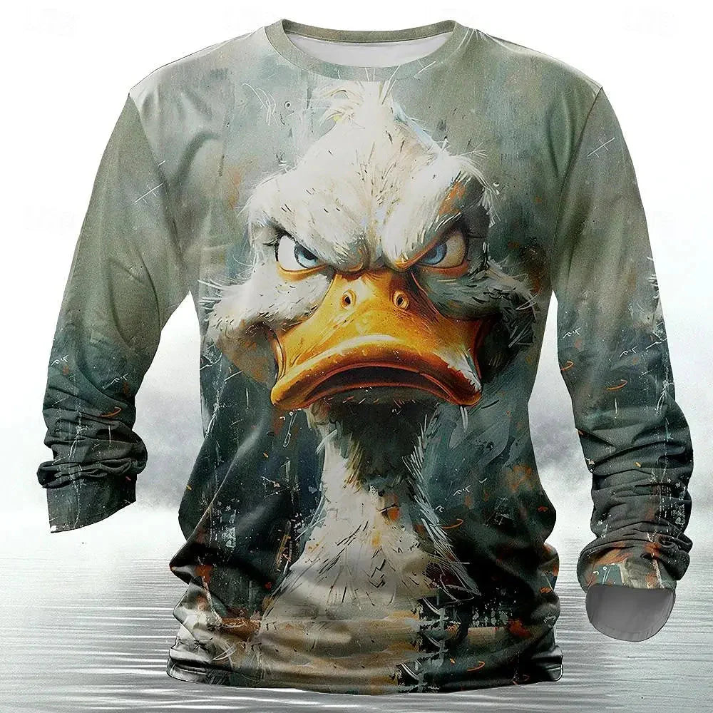 🐅 Camiseta de manga larga con estampado animal 3D – Ropa urbana hip-hop Harajuku