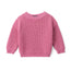 Classic Knit Baby Sweater in Rose Pink