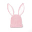 Bunny Ear Knit Beanie in Pink