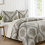 Juego de colcha reversible acolchada con diseño rústico de mosaico gris envejecido con medallón DaDa Bedding (SD16299)