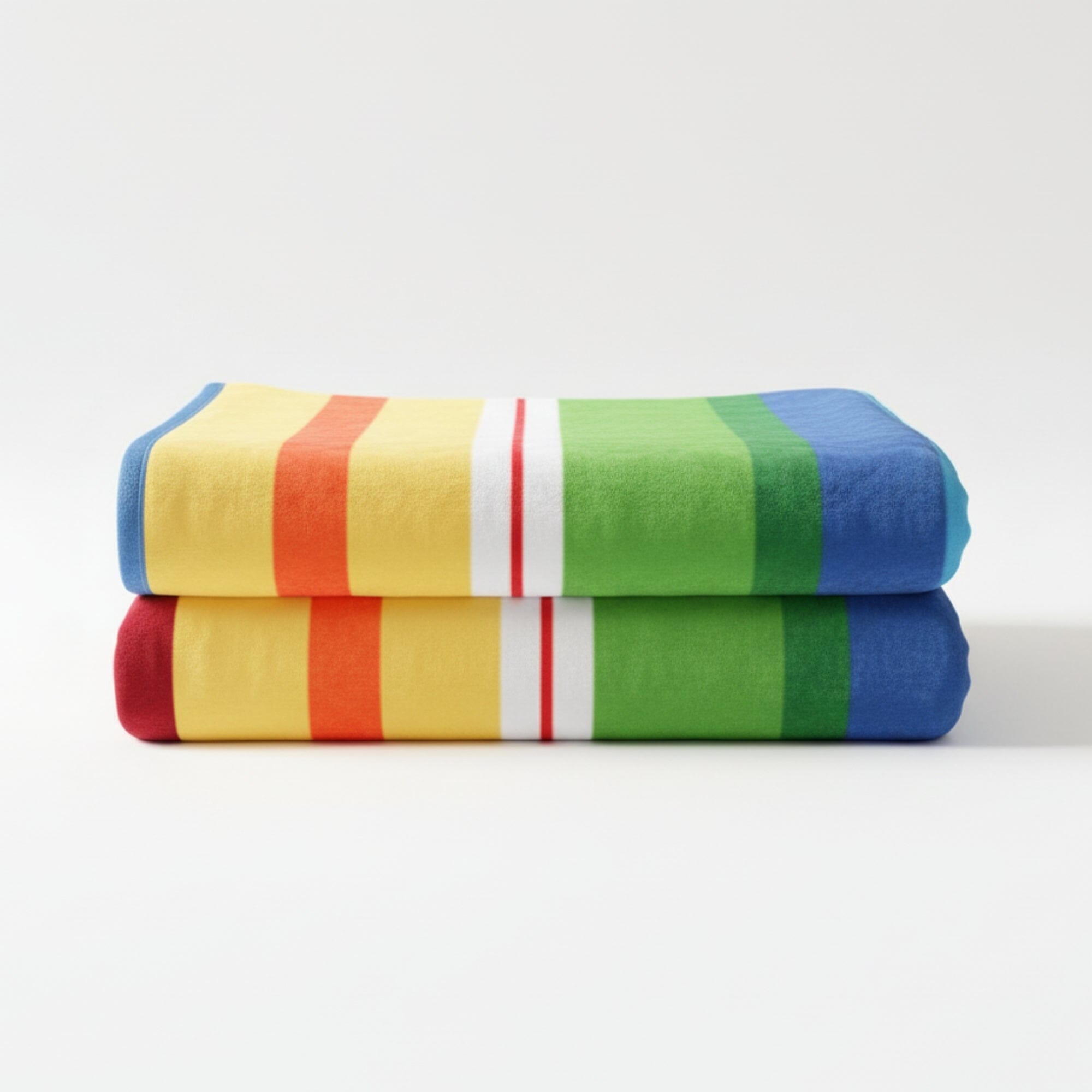 DaDa Bedding Manta de Felpa Reversible de Forro Polar de Franela Lujosa con Rayas de Arcoíris (XY9867)