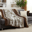 Manta de franela floral de visón DaDa Bedding Elegant Twilight lavanda marrón (XY9879)