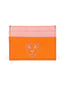 Jaguar Leather Card Holder Wallet Pink and Orange