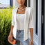 Chaqueta Minimalista de Manga Corta y Cuello Redondo Holgada