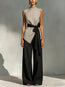Women's Lace-Up Sleeveless Top & Wide-Leg Pants Set
