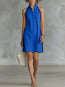 Women’s Sleeveless Button-Up Collar Shirt Dress