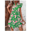 Vestido de vacaciones acampanado floral para mujer