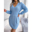 Vestido tipo suéter ajustado con cuello en V para mujer