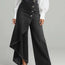 Women's Washed Denim Skort with Button Closure