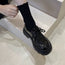 Zapatos de cuero de estilo británico con suela gruesa para mujer - Mocasines de moda con tacón elevado