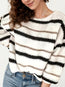 Women’s striped knitted pullover sweater