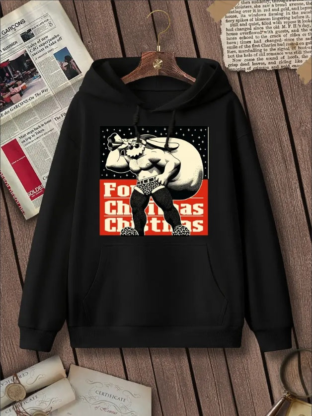 Sudadera con capucha de Papá Noel de Navidad – Sudadera Kawaii con estampado de grafiti de nieve