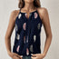 Women’s Feather Print Notch V-Neck Camisole Vest