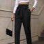 Pantalones casuales minimalistas con bolsillos para mujer