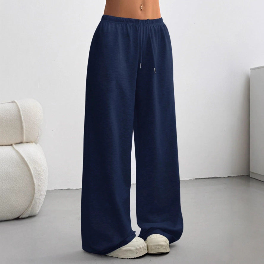 Pantalón de chándal minimalista de pernera recta con cordón – 6 colores, S–2XL
