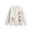 Cárdigan suéter retro floral bordado para mujer