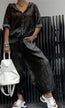 Women’s Cotton Linen Long Sleeve Top and Pants Set