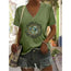 Camiseta de Manga Corta Estampada con Letras, Top Casual de Verano