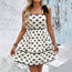 Vestido de verano elegante con lazo estampado y tirantes finos con detalle de lazo
