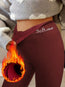 Leggings de mujer de cintura alta con forro polar y diseño de tiburón
