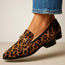 🐆 Zapatos casuales de tacón bajo con estampado de leopardo y punta afilada para mujer