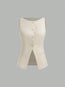 Women’s Minimalist Cinched-Waist Camisole – Single-Breasted Summer Tank