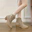 Botines retro de mujer con puño de calcetín – Elegantes botines de tobillo con puño elástico
