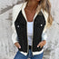 Women's Denim Patchwork Zip-Up Jacket