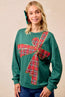 Sudadera polar navideña BiBi con lazo de cinta de cuadros