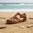Women's Washed Full Grain Leather Fisherman Sandals – Closed-Toe Woven T-Strap