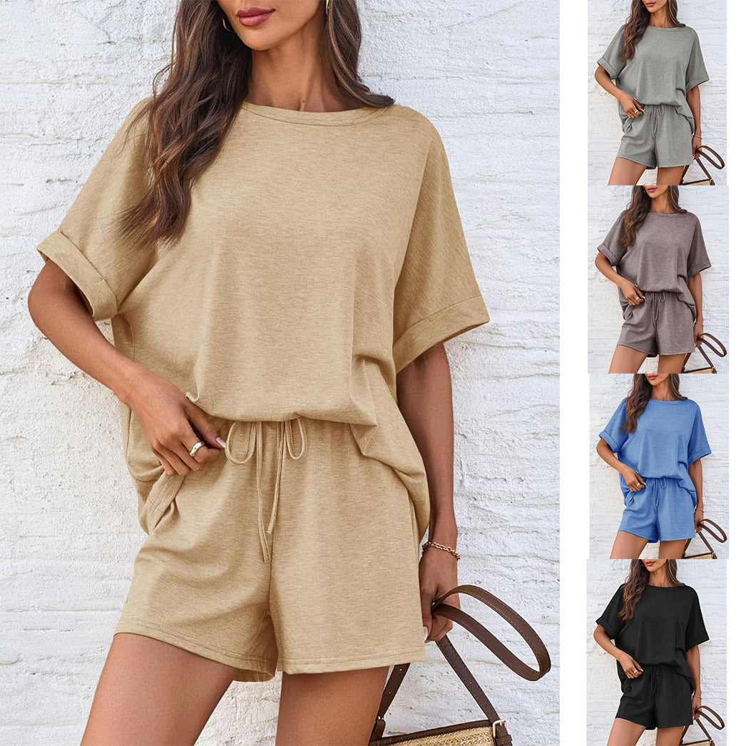 👕 Conjunto de camiseta oversize y pantalón corto con cordón – Máxima comodidad informal