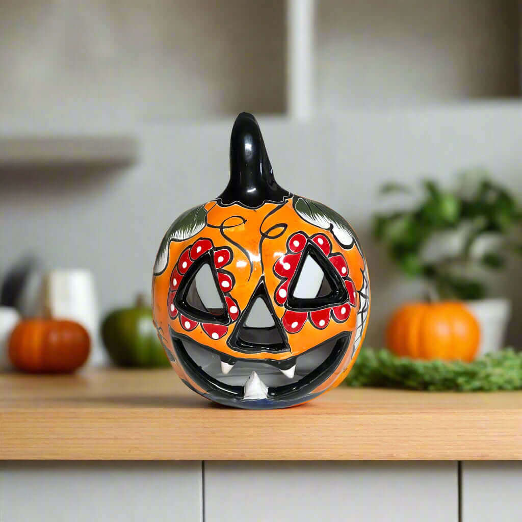 Calabaza Talavera | Decoración Mexicana de Calabaza Colorida