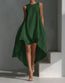 Vestido sin mangas de lino con dobladillo irregular alto-bajo – Vestido de verano para mujer