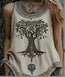 Women's Digital Print Pleated Crew-Neck Tank Top – Plus Size
